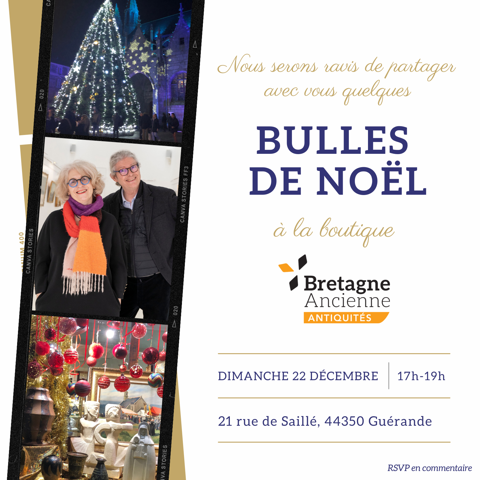 Carton d'invitation pour pot de Noël