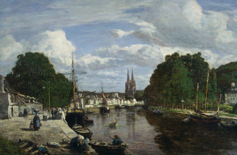 Port de Quimper par Eugène Boudin