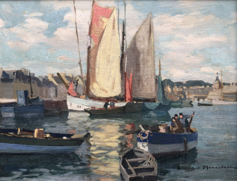 Bateaux à quai à Concarneau par Maurice Ménardeau