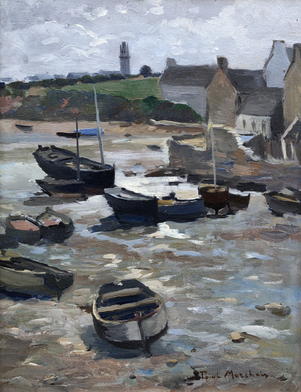 Barques à marée basse par Paul Morchain